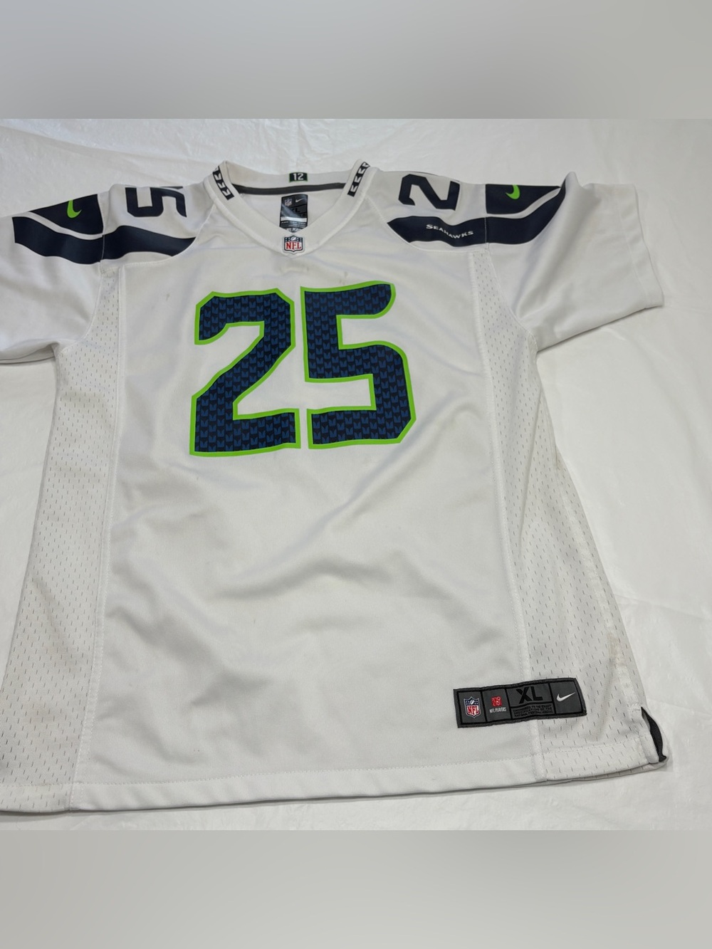Nike Seattle Seahawks Richard Sherman #25 White Jersey Stained Youth XL 18/20